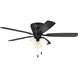 Wheeler 52 inch Flat Black with Flat Black/Greywood Blades Fan