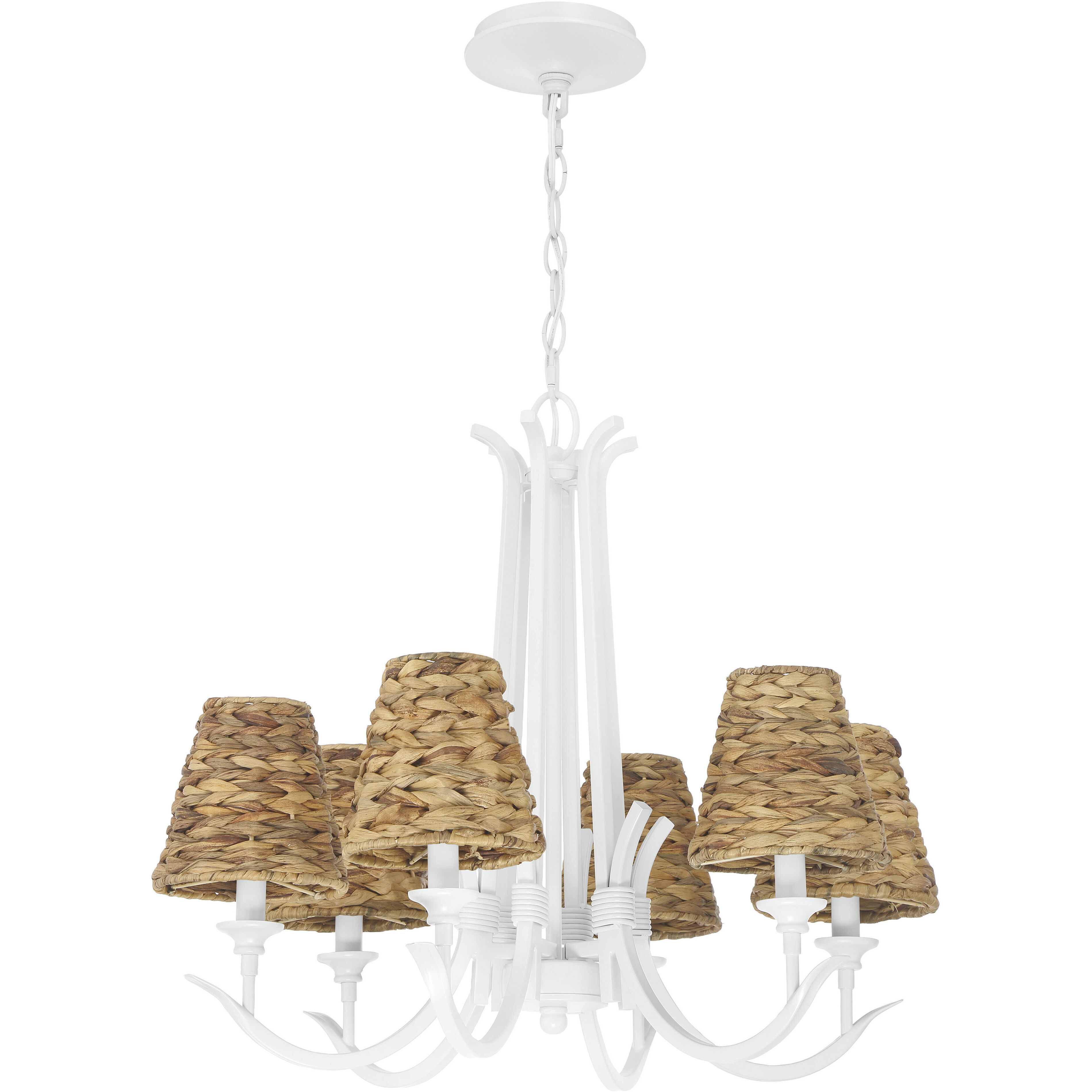 Kokomo 6 Light 24 inch Matte White Chandelier Ceiling Light