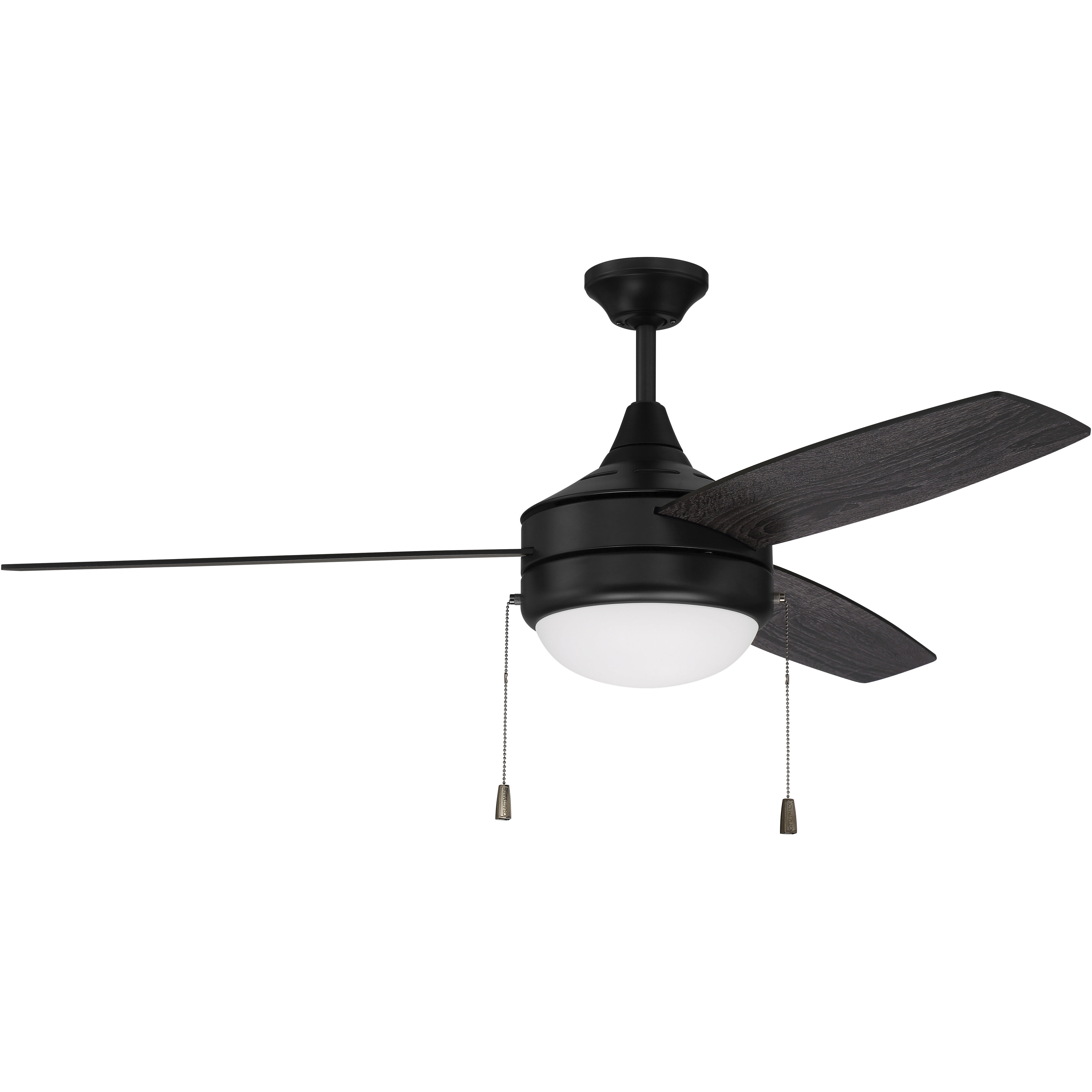Phaze 52 inch Flat Black Ceiling Fan in Greywood/Flat Black