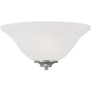 Raleigh 1 Light 13 inch Satin Nickel Half Wall Sconce Wall Light in Faux Alabaster Glass