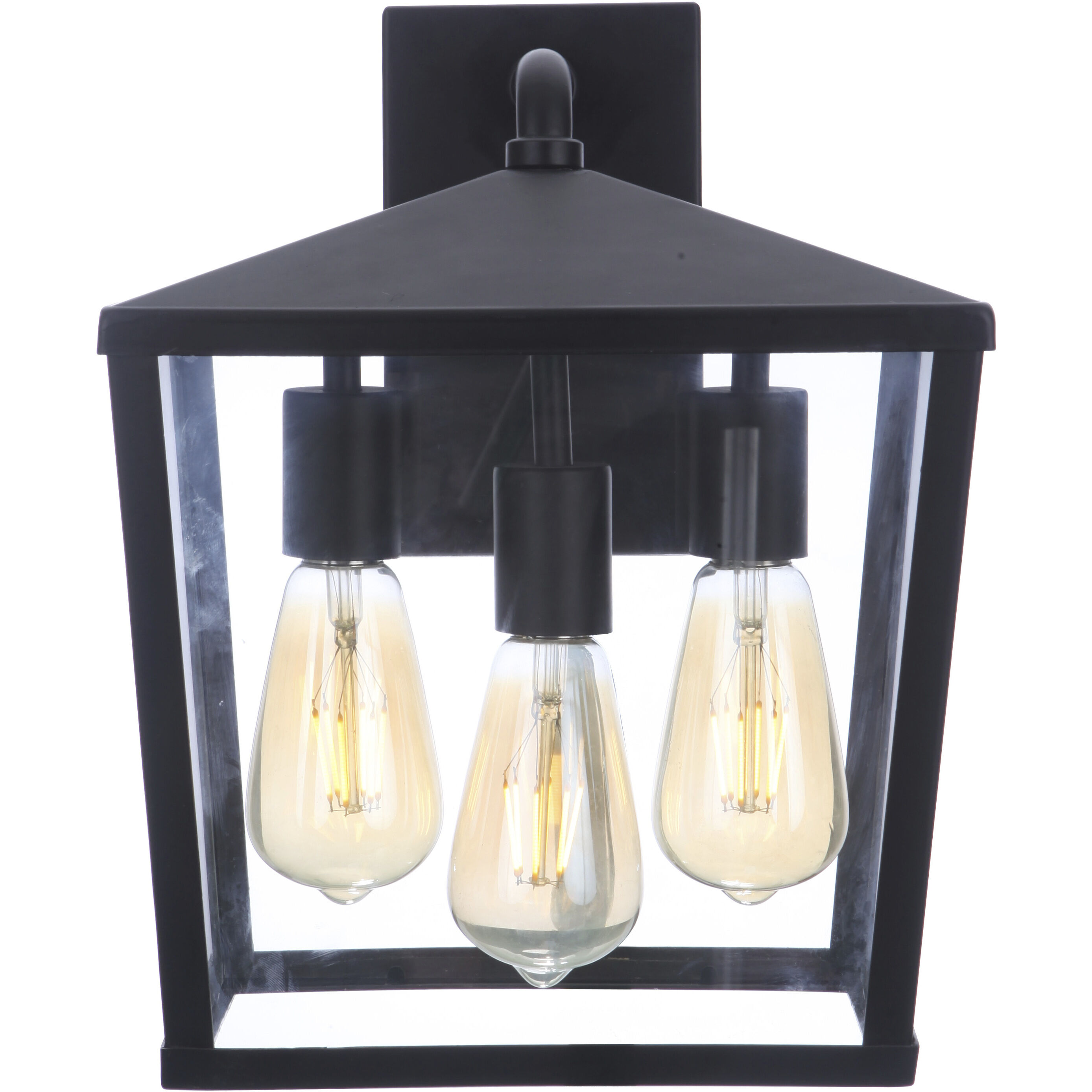 Olsen 3 Light 13 inch Midnight Outdoor Wall Lantern
