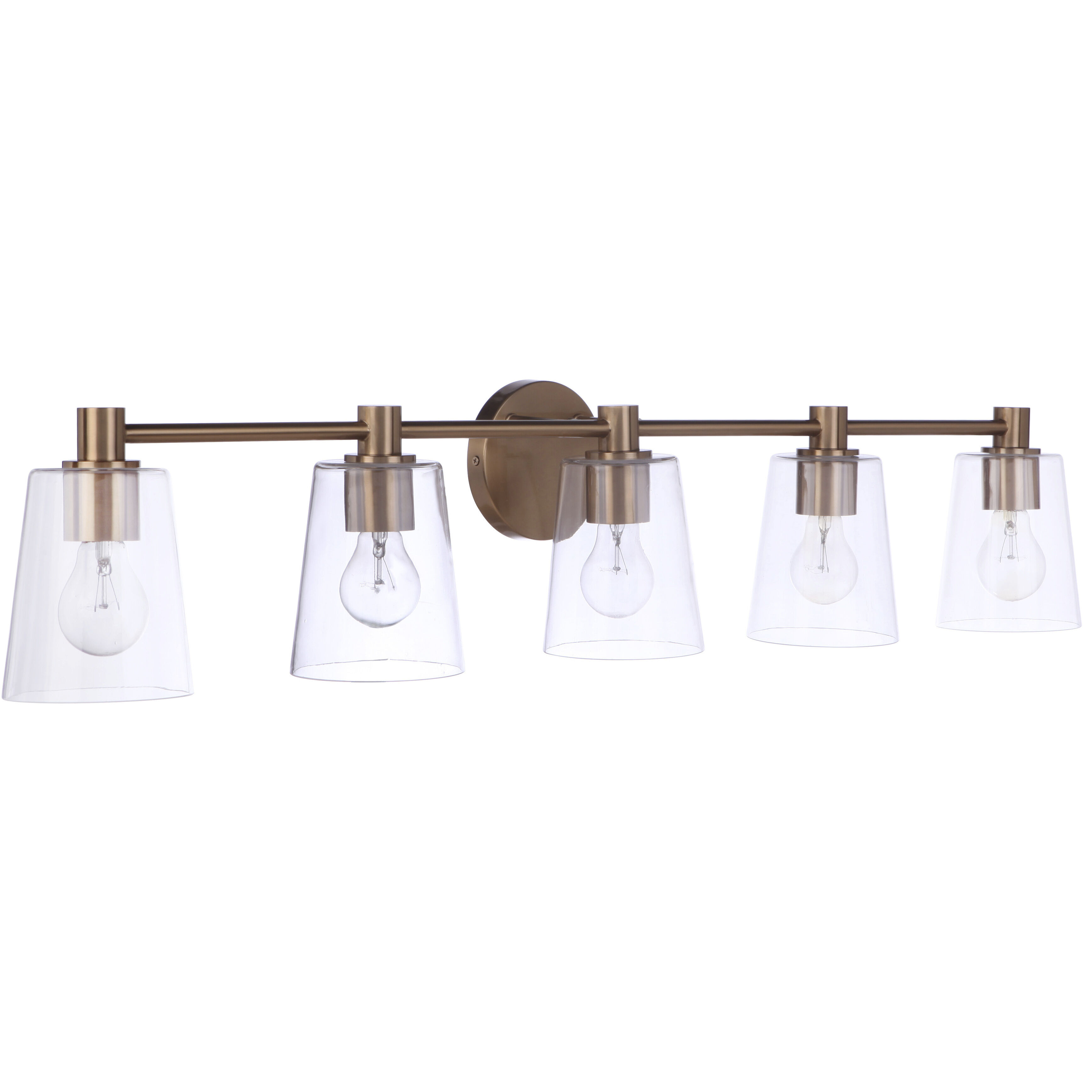 Emilio 5 Light 42 inch Satin Brass Vanity Light Wall Light