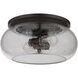 Neighborhood Serene 2 Light 15 inch Espresso Flushmount Ceiling Light in Clear Seeded, Neighborhood Collection
