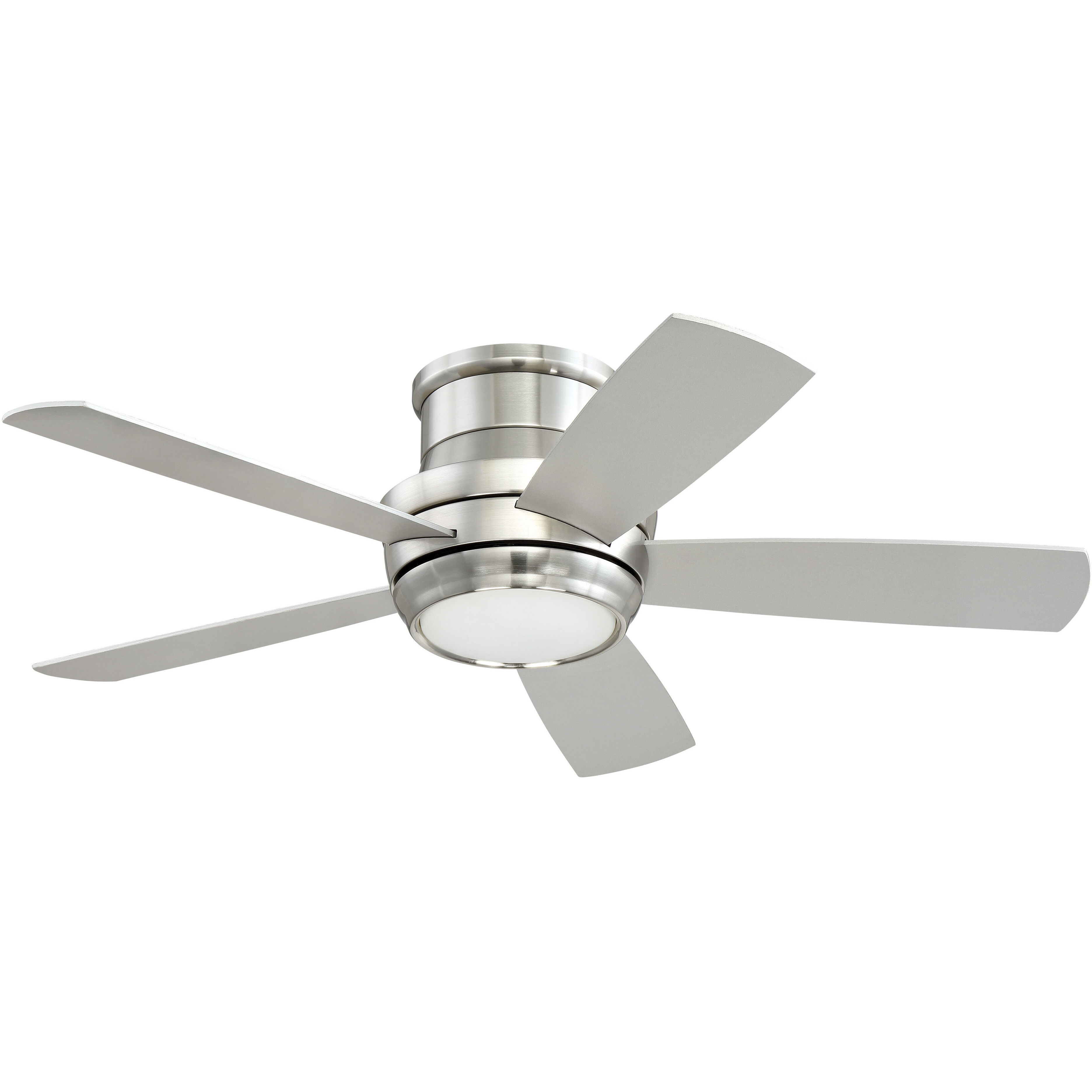 Tempo Hugger 44 inch Brushed Polished Nickel with Brushed Nickel/Maple Blades Ceiling Fan