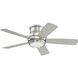 Tempo Hugger 44 inch Brushed Polished Nickel with Brushed Nickel/Maple Blades Ceiling Fan