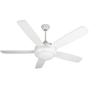 Helios 52 inch White with White/White Blades Ceiling Fan in Matte Opal Glass