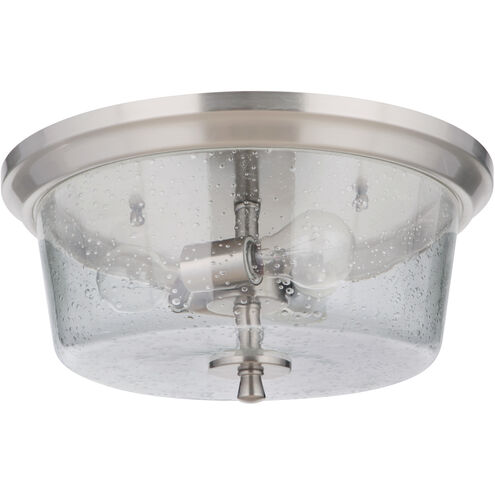Neighborhood Tyler 3 Light 15 inch Brushed Polished Nickel Flushmount Ceiling Light in Clear Seeded, Neighborhood Collection