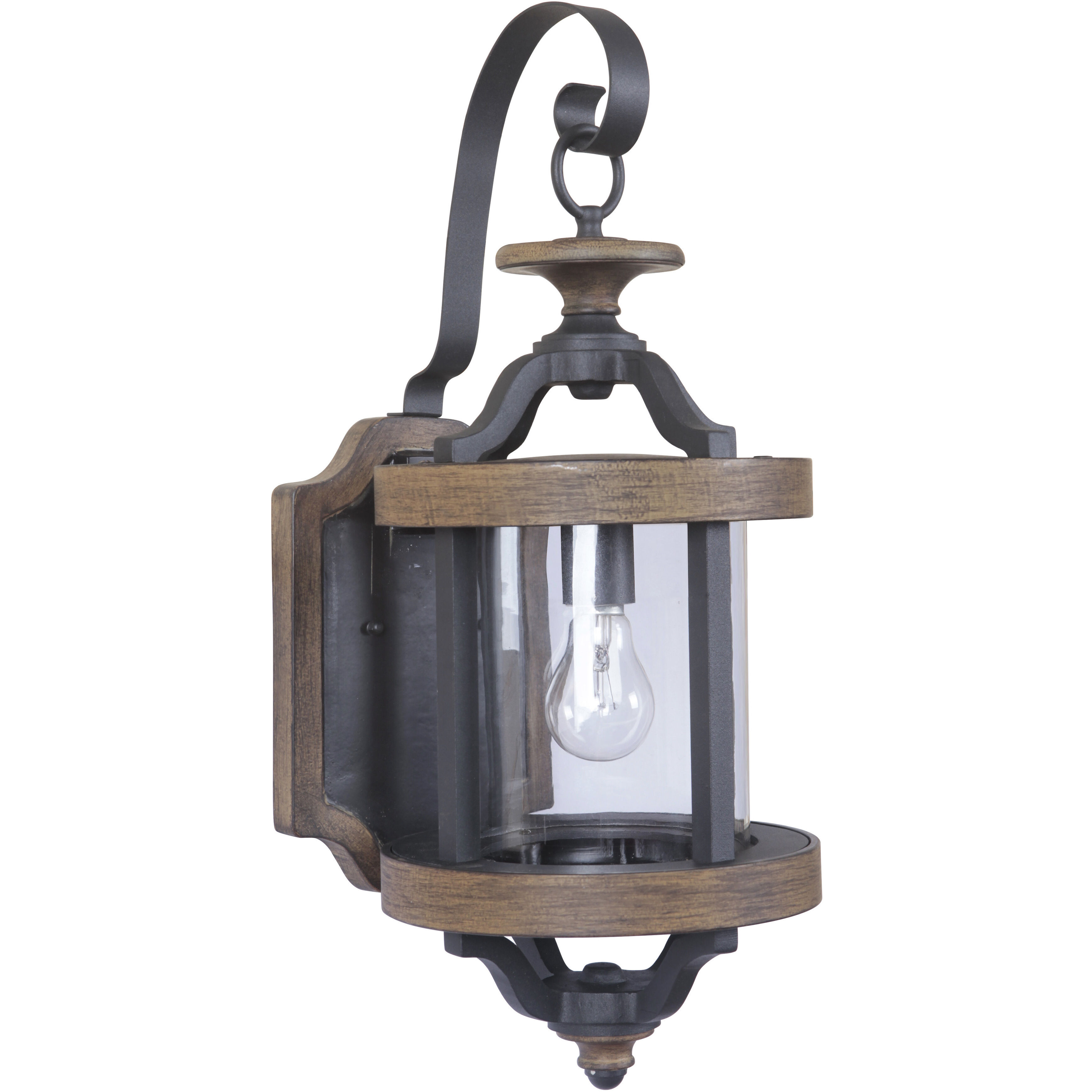 Ashwood 1 Light 22 inch Textured Black/Whiskey Barrel Outdoor Wall Mount, Medium