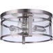 Elliot 3 Light 13 inch Brushed Polished Nickel Flushmount Ceiling Light