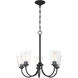 Neighborhood Gwyneth 5 Light 23 inch Flat Black Chandelier Ceiling Light in Clear Seeded, Neighborhood Collection
