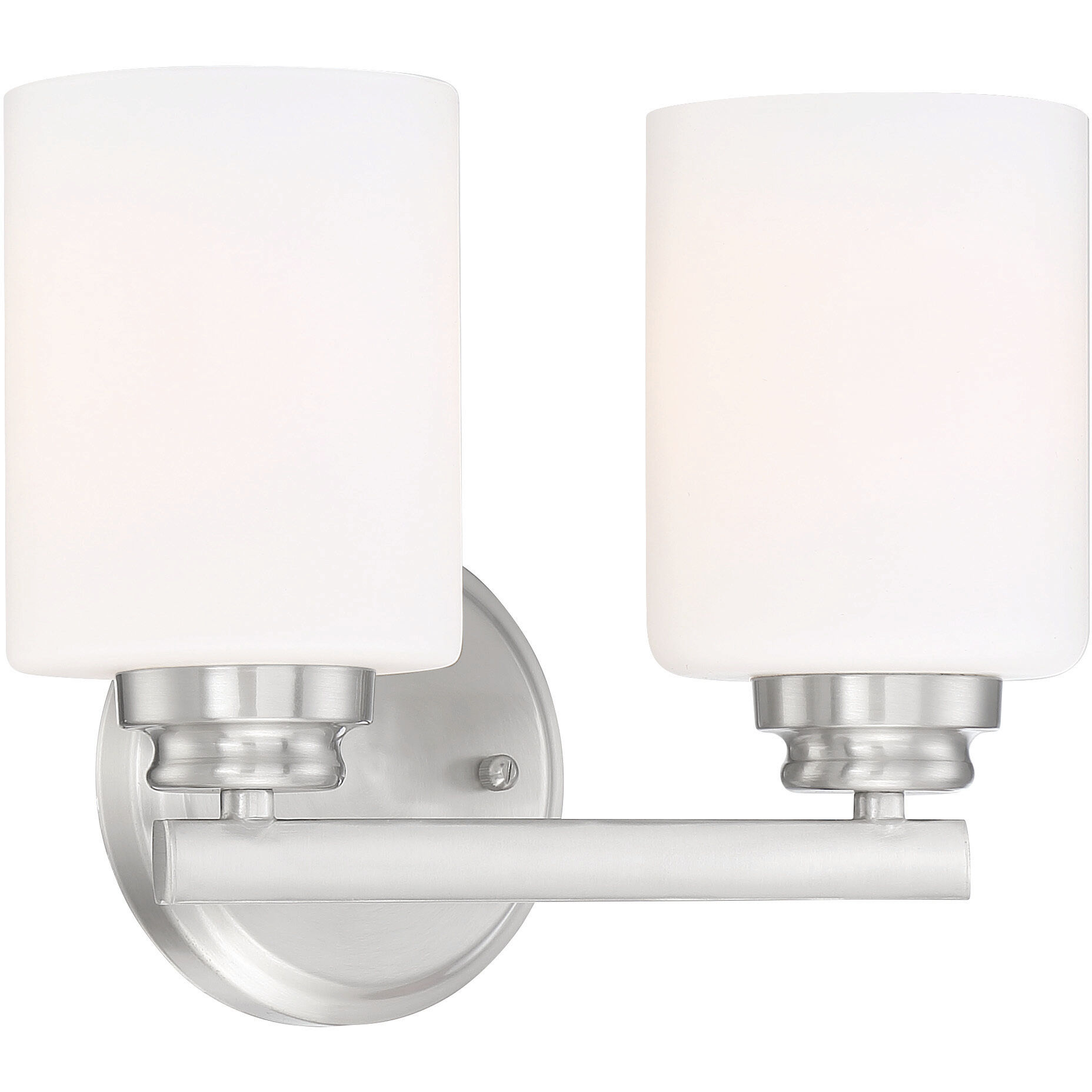 Neighborhood Bolden 2 Light 11 inch Brushed Polished Nickel Vanity Light Wall Light in White Frost Glass, Neighborhood Collection