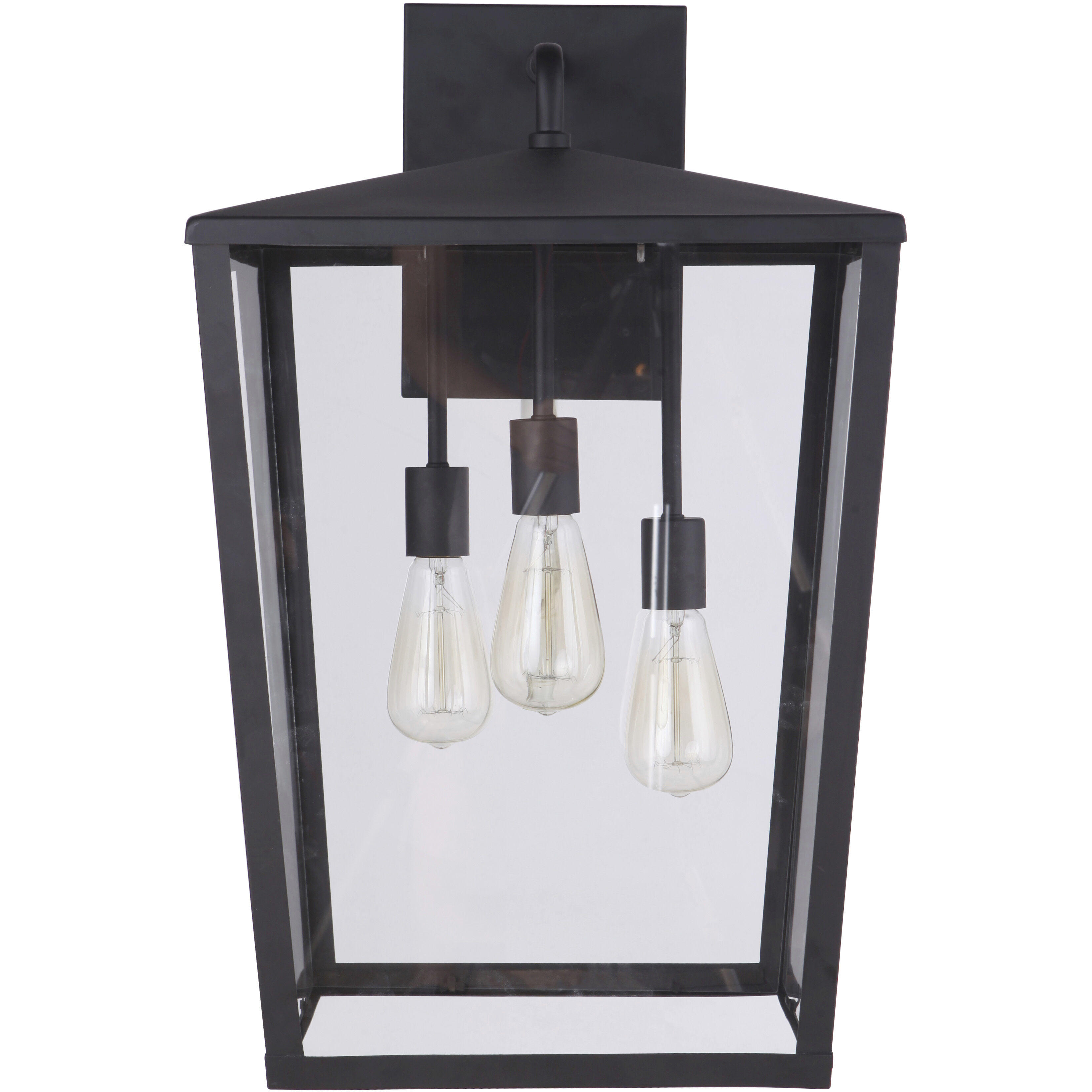 Olsen 3 Light 24 inch Midnight Outdoor Wall Lantern