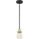 Neighborhood Thatcher 1 Light 5 inch Flat Black/Satin Brass Mini Pendant Ceiling Light in Flat Black and Satin Brass, Neighborhood Collection