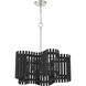 Freeform 5 Light 24 inch Polished Nickel/Black Walnut Chandelier Ceiling Light, Medium