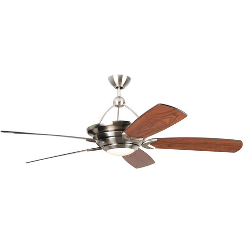 Vesta 60 inch Brushed Polished Nickel with Flat Black/Walnut Blades Ceiling Fan