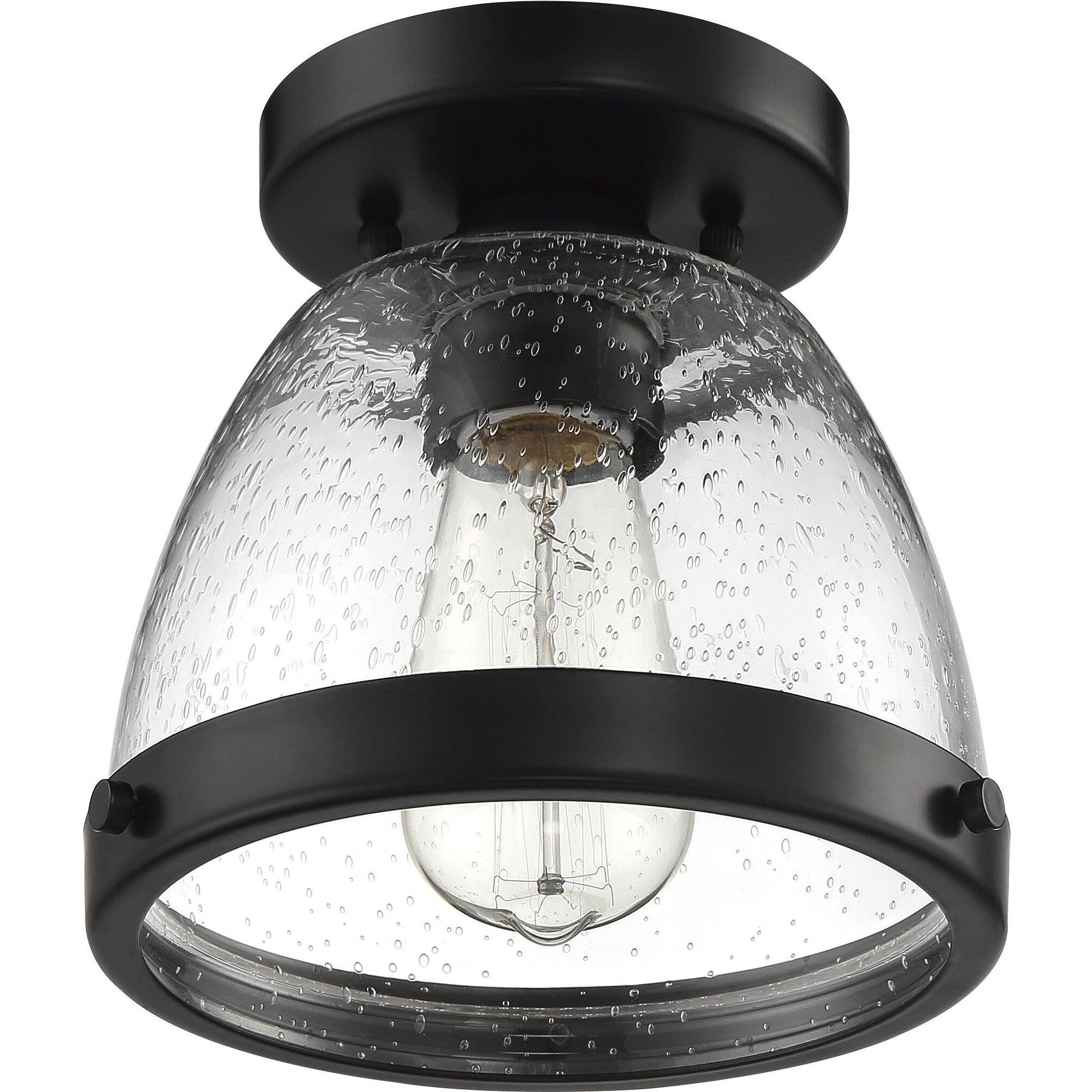 Lodie 1 Light 8 inch Flat Black Flushmount Ceiling Light