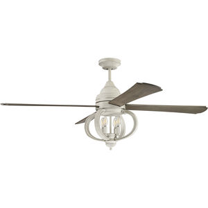 Augusta 60 inch Cottage White with Driftwood Blades Ceiling Fan