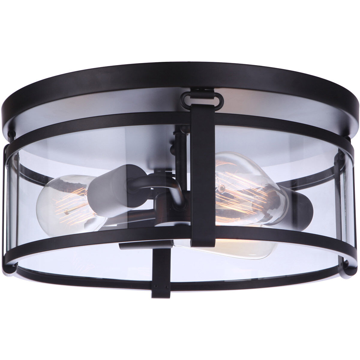 Elliot 3 Light 13 inch Flat Black Flushmount Ceiling Light