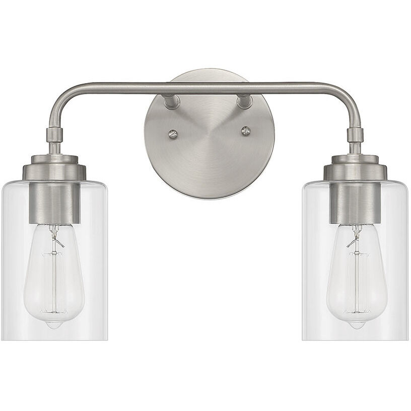 Stowe 2 Light 15 inch Brushed Polished Nickel Vanity Light Wall Light