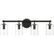 Hailie 4 Light 28 inch Flat Black Vanity Light Wall Light