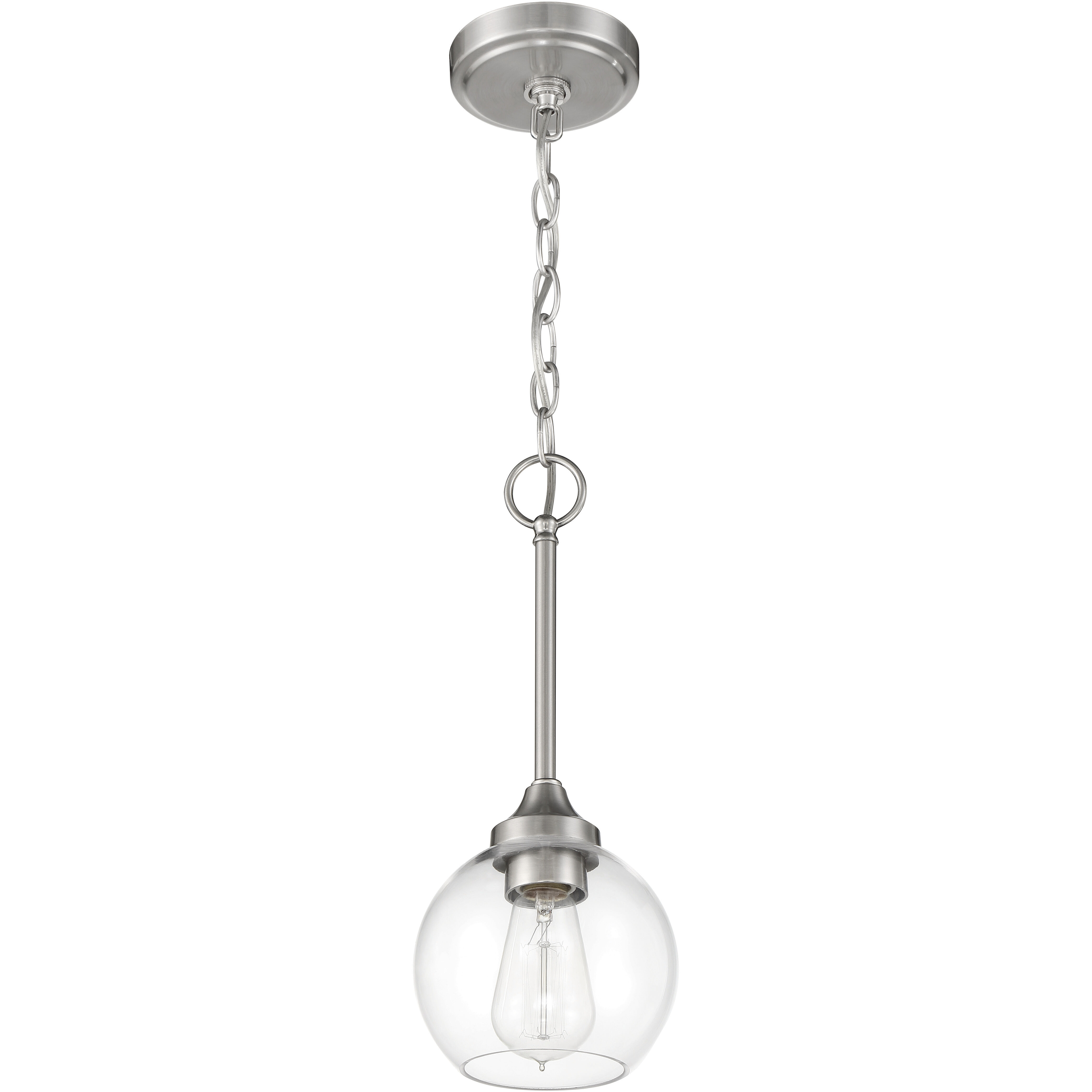 Glenda 1 Light 6 inch Brushed Polished Nickel Mini Pendant Ceiling Light