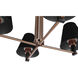 Blake 4 Light 24 inch Flat Black/Satin Brass Chandelier Ceiling Light