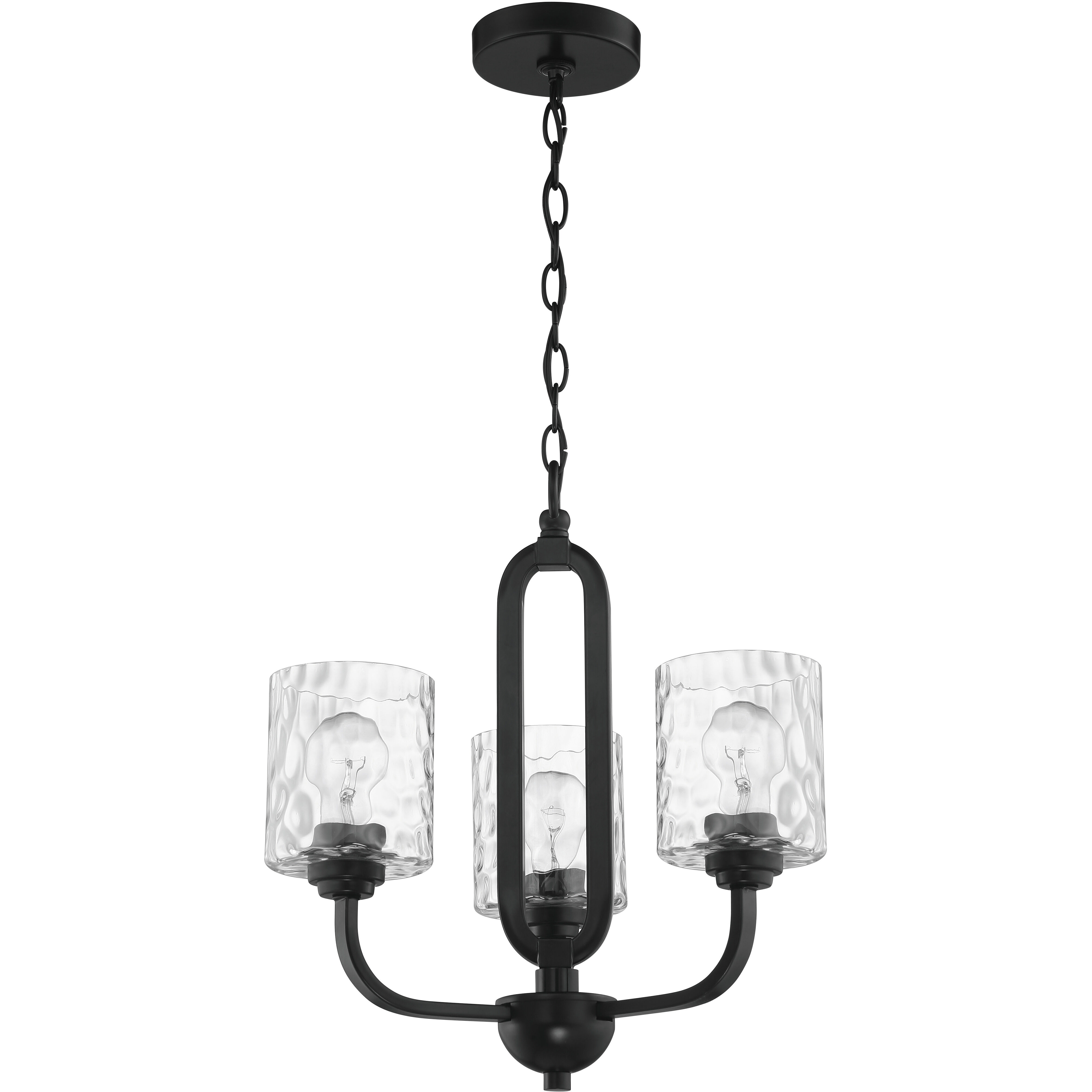 Collins 3 Light 18 inch Flat Black Chandelier Ceiling Light