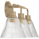 Pleated 3 Light 25 inch Premium Bronze Vanity Light Wall Light