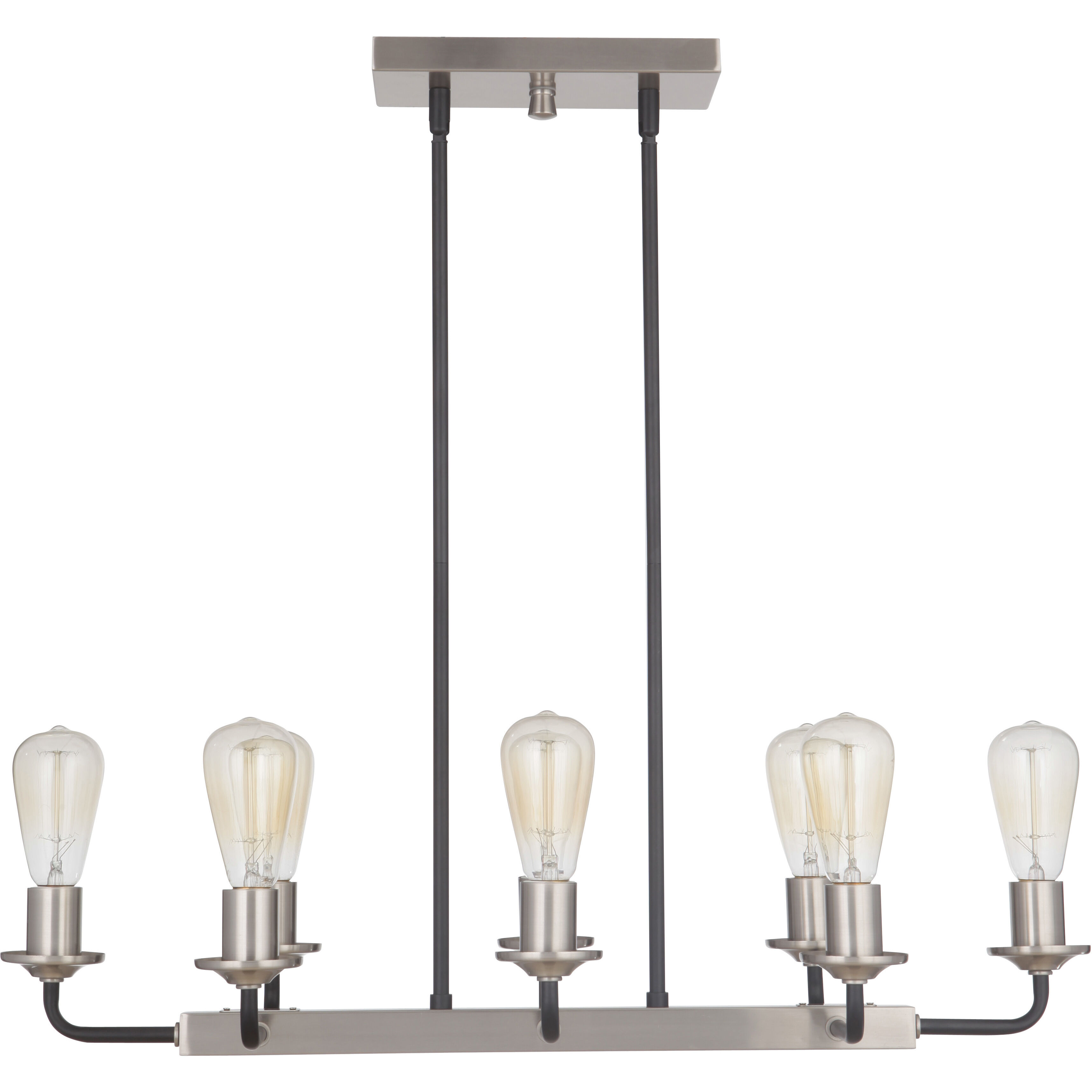 Neighborhood Randolph 8 Light 30 inch Flat Black/Brushed Polished Nickel Island Light Ceiling Light, Neighborhood Collection