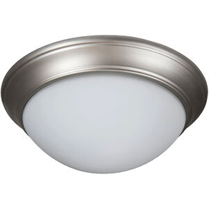 Pro Builder Premium 3 Light 15 inch Brushed Satin Nickel Flushmount Ceiling Light in White Frosted Glass