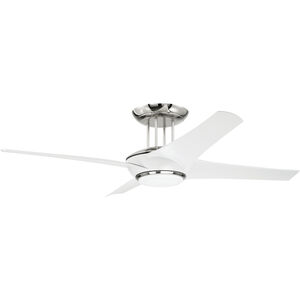 Cam 54 inch White/Polished Nickel with White Blades Ceiling Fan (Blades Included) in White and Polished Nickel