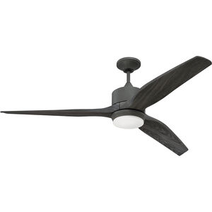 Mobi 60 inch Aged Galvanized with Greywood Blades Indoor/Outdoor Ceiling Fan in Grey Wood