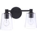 Emilio 2 Light 15 inch Flat Black Vanity Light Wall Light