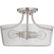 Neighborhood Tyler 2 Light 13 inch Brushed Polished Nickel Semi Flush Ceiling Light in Clear Seeded, Neighborhood Collection
