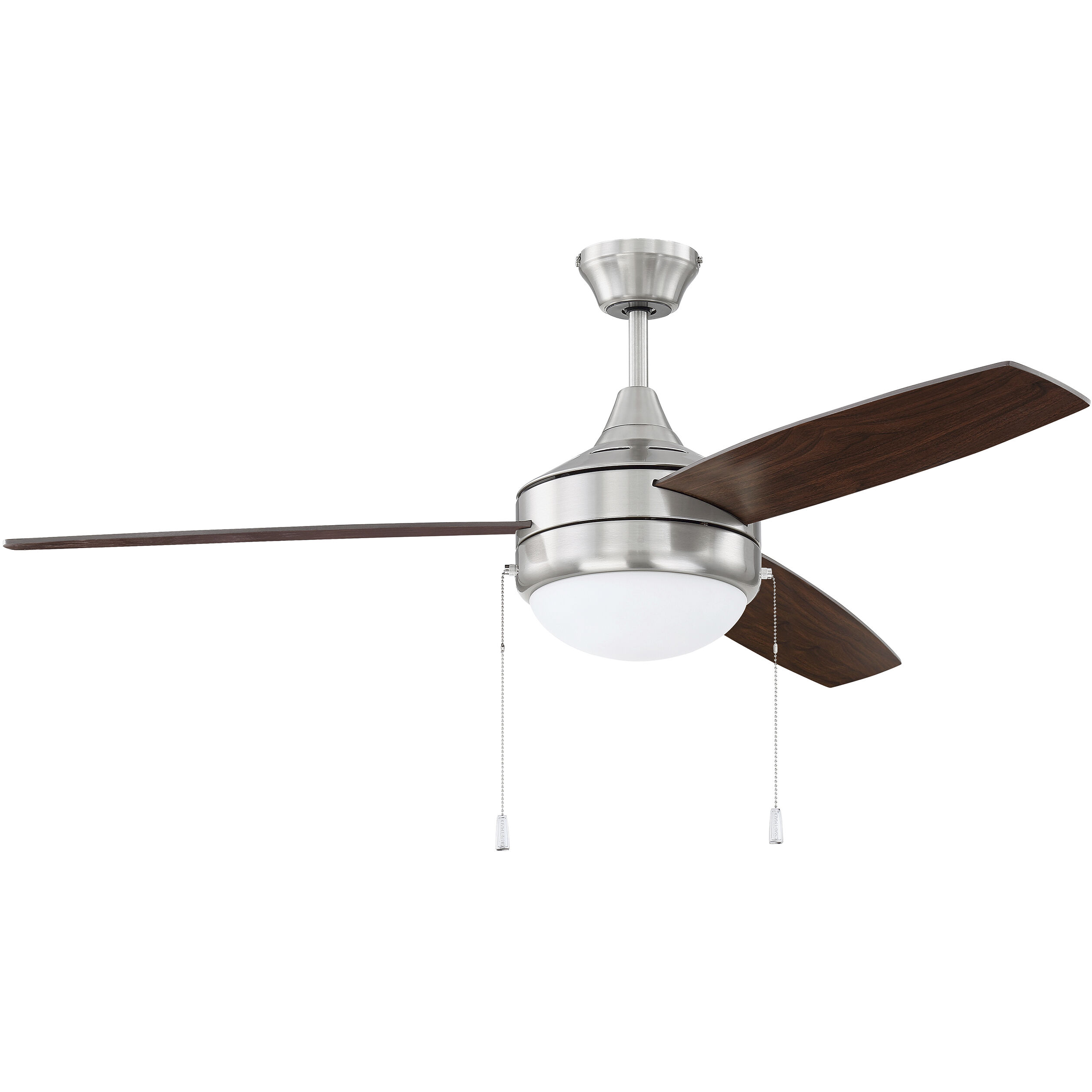 Phaze 3 52 inch Brushed Polished Nickel with Walnut/Dark Oak Blades Fan