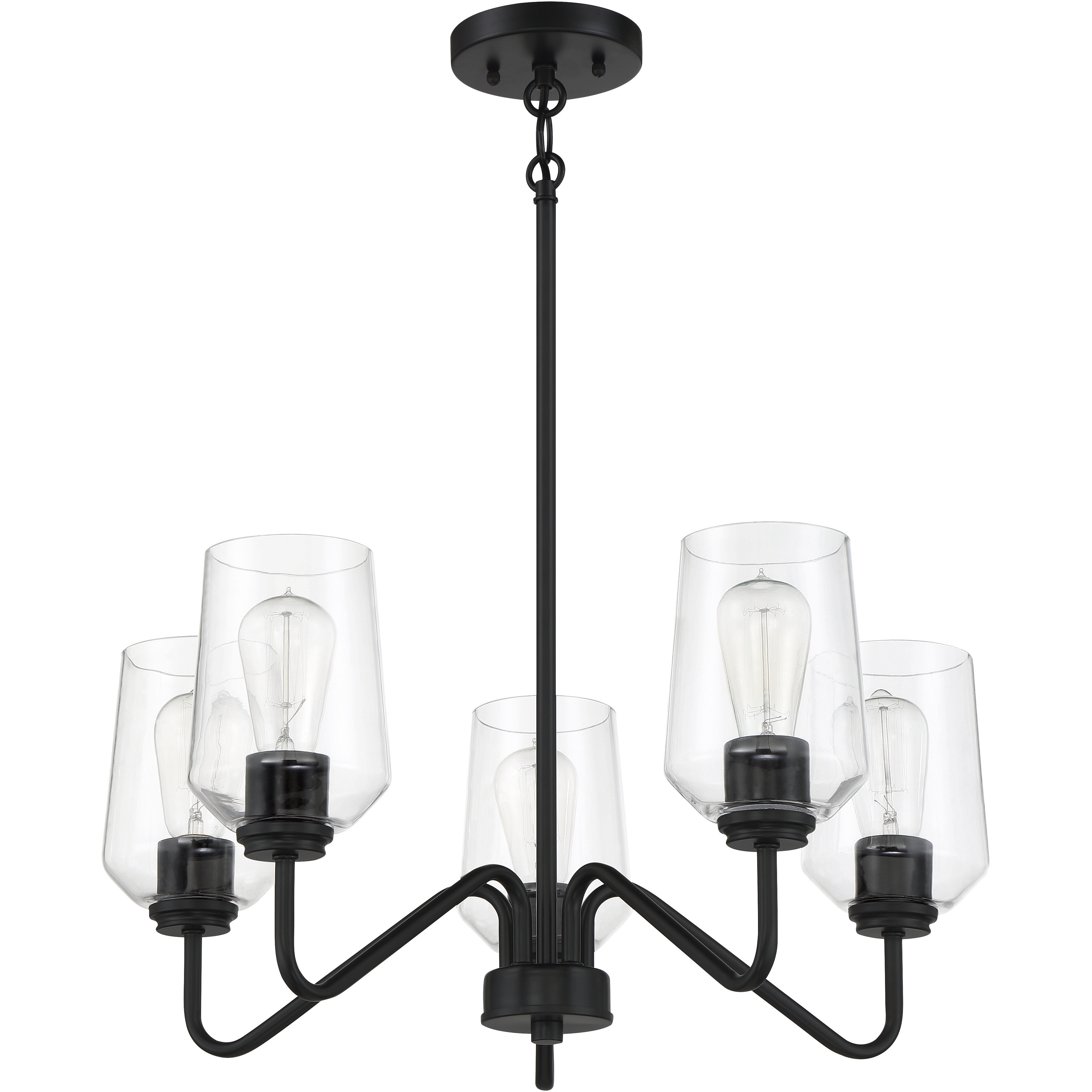 Shayna 5 Light 23 inch Flat Black Chandelier Ceiling Light