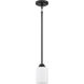 Neighborhood Bolden 1 Light 5 inch Flat Black Mini Pendant Ceiling Light in White Frost Glass, Neighborhood Collection