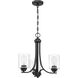Neighborhood Bolden 3 Light 18 inch Flat Black Chandelier Ceiling Light in Clear Seeded, Neighborhood Collection