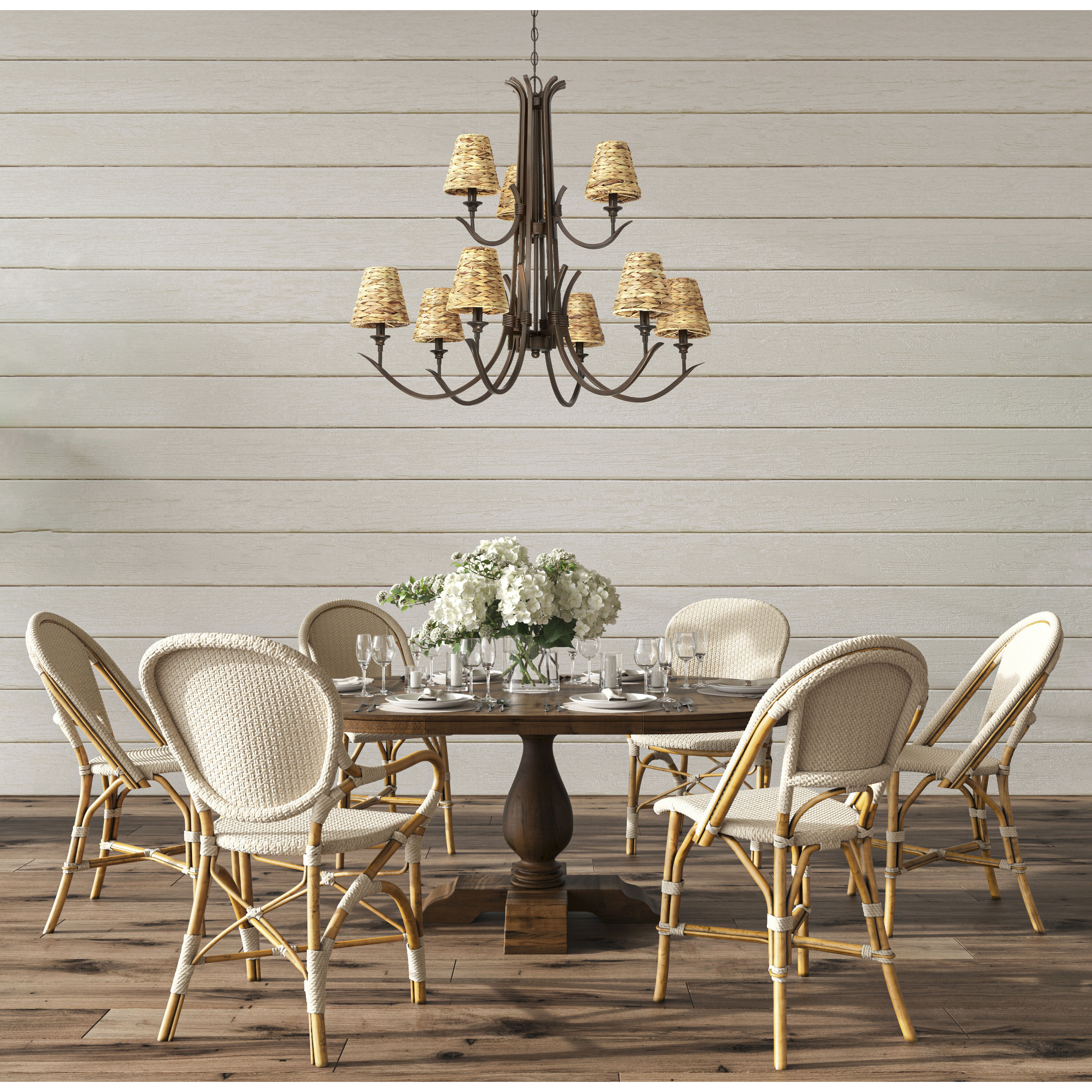 Kokomo 9 Light 36 inch Aged Bronze Brushed Chandelier Ceiling Light