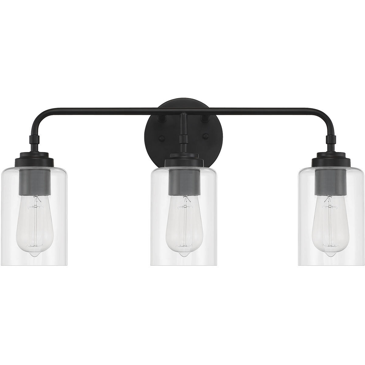Stowe 3 Light 22 inch Flat Black Vanity Light Wall Light