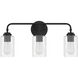 Stowe 3 Light 22 inch Flat Black Vanity Light Wall Light