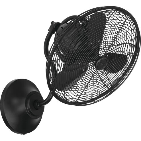 Bellows I 14 inch Flat Black Indoor/Outdoor Fan, Hardwired