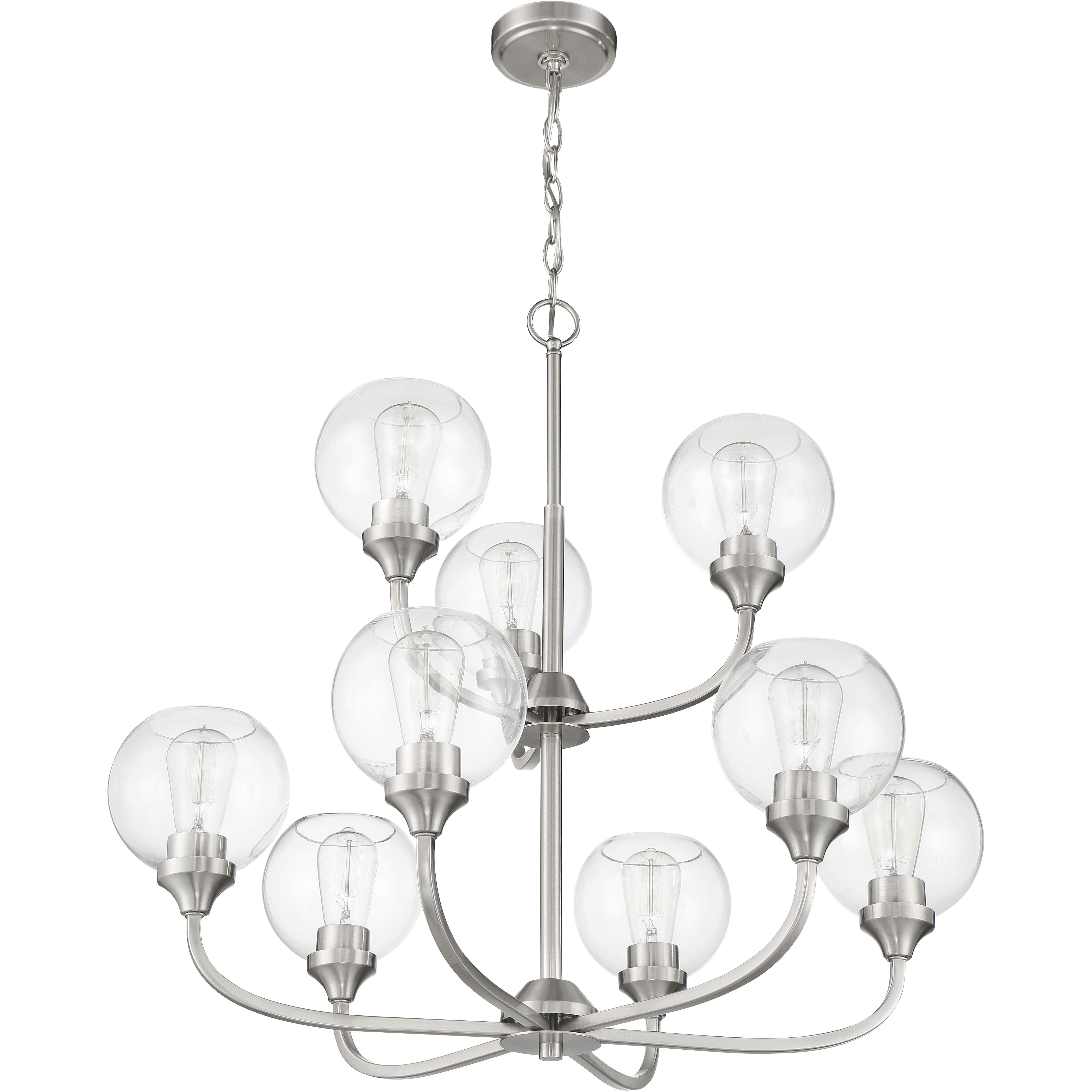 Glenda 9 Light 29.5 inch Brushed Polished Nickel Chandelier Ceiling Light