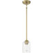 Bolden 1 Light 5 inch Satin Brass Mini Pendant Ceiling Light in Clear Seeded