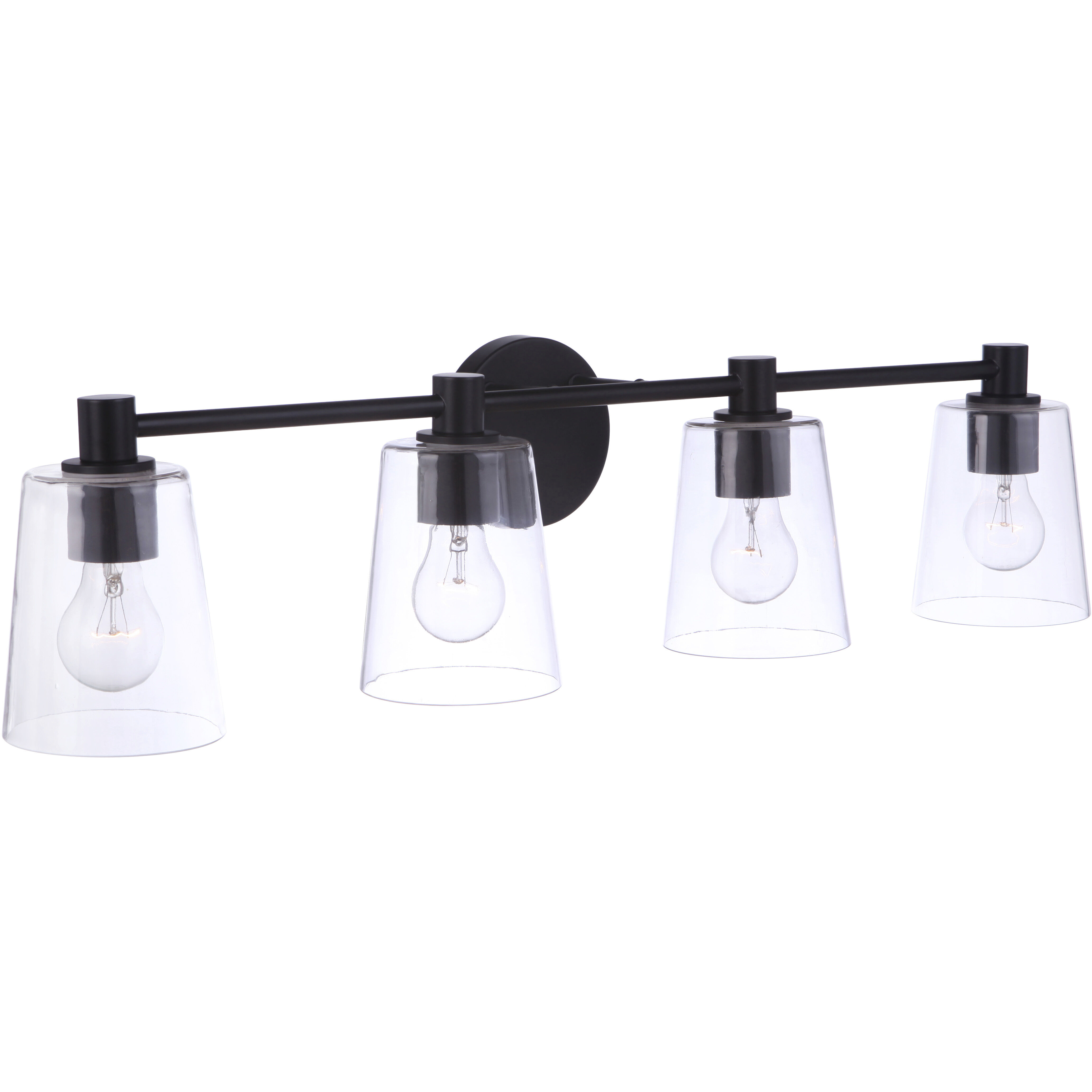 Emilio 4 Light 33 inch Flat Black Vanity Light Wall Light
