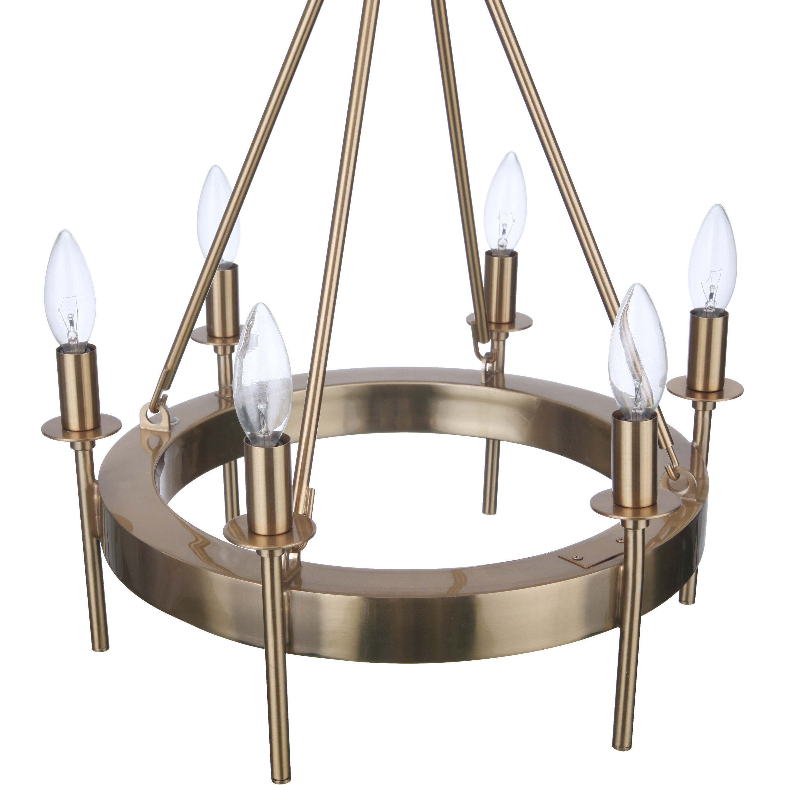 Larrson 6 Light 17.75 inch Satin Brass Chandelier Ceiling Light