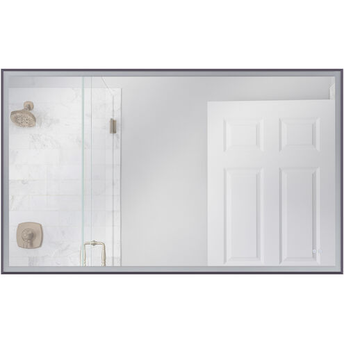 Framed 60 X 36 inch Flat Black LED Mirror, Back Lit