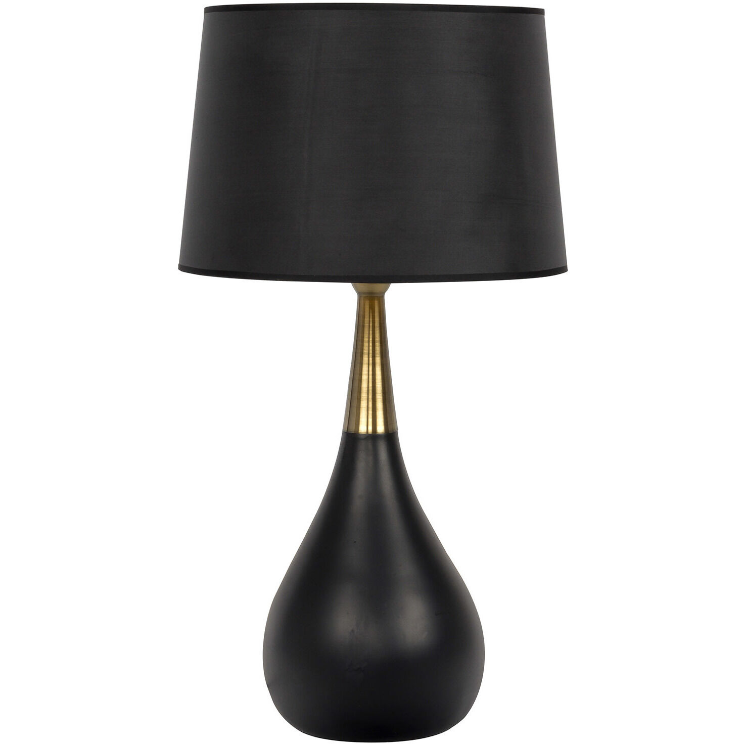 Bejamin 26.5 inch 100 watt Flat Black and Satin Brass Table Lamp Portable Light