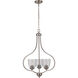 Neighborhood Serene 3 Light 23 inch Brushed Polished Nickel Foyer Light Ceiling Light in Clear Seeded, Neighborhood Collection