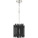 Freeform 1 Light 9.5 inch Polished Nickel/Black Walnut Pendant Ceiling Light